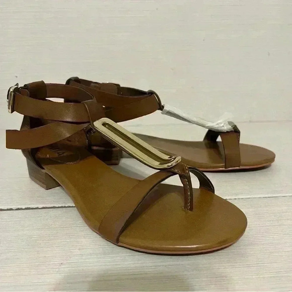 Mia Brown Sandals with Gold Details 8.5 - Picture 1 of 14